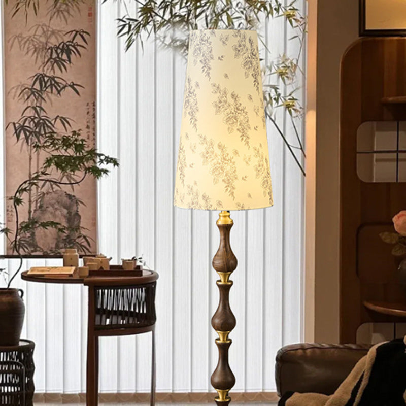 Printed Fabric Copper Solid Floor Lamp