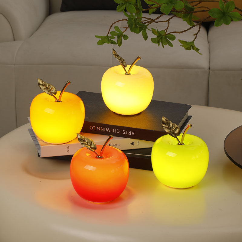 Apple Glass Iron Golden Table Lamp