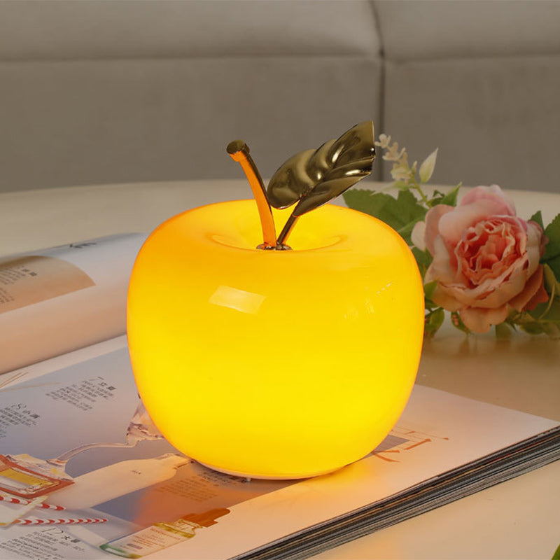 Apple Glass Iron Golden Table Lamp