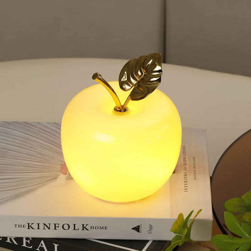 Apple Glass Iron Golden Table Lamp