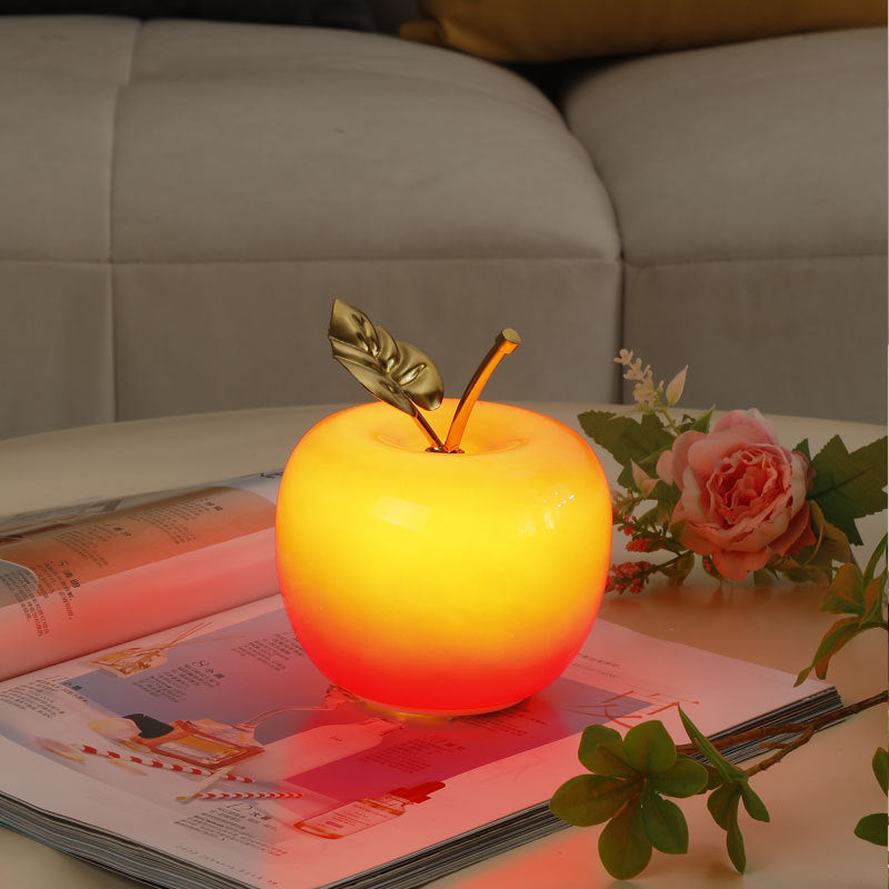 Apple Glass Iron Golden Table Lamp