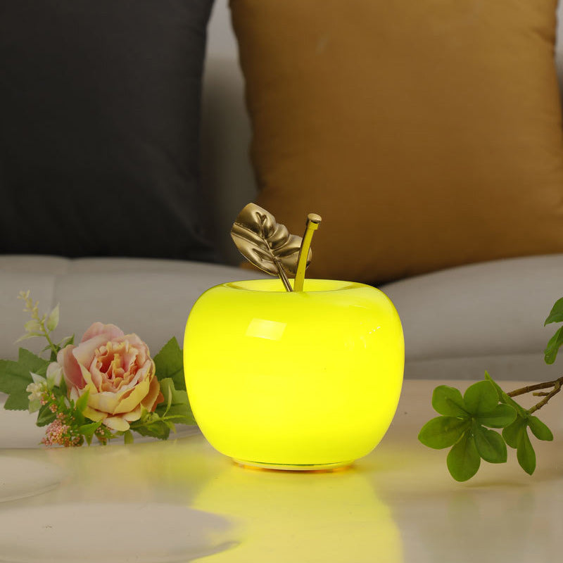 Apple Glass Iron Golden Table Lamp