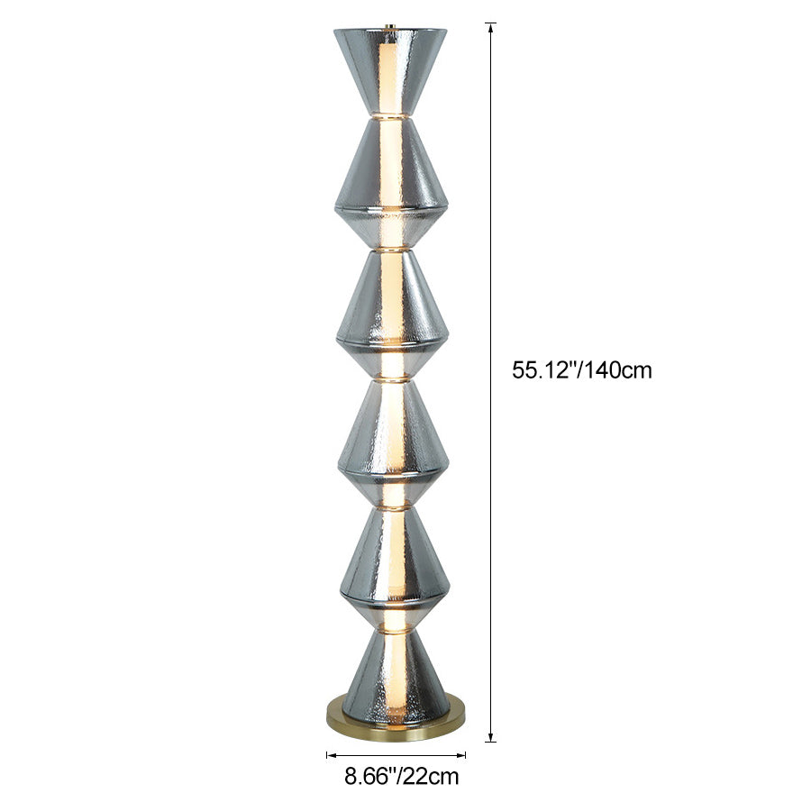 Iron Geometric Cone-Stacked Water Floor Lamp