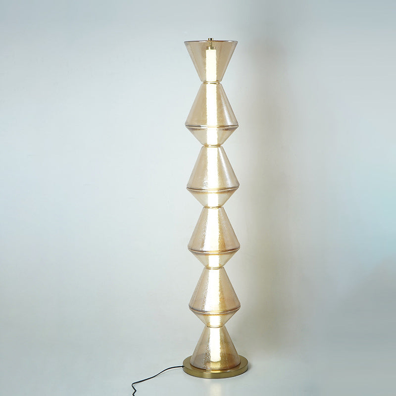 Iron Geometric Cone-Stacked Water Floor Lamp