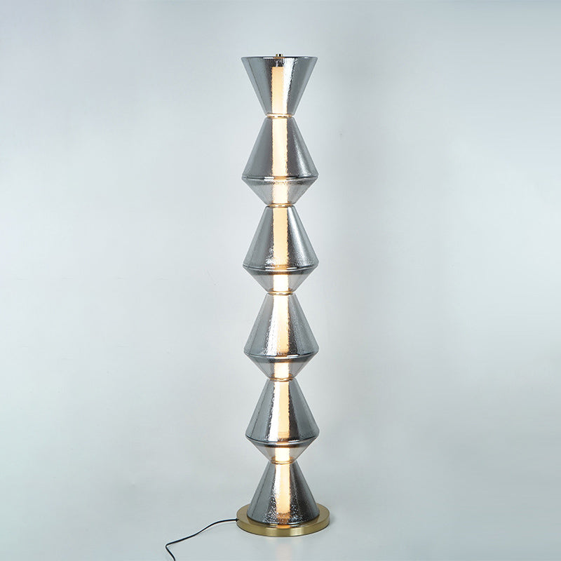 Iron Geometric Cone-Stacked Water Floor Lamp