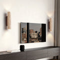 Beige Travertine Cylinder Up 2-Light Wall Lamp