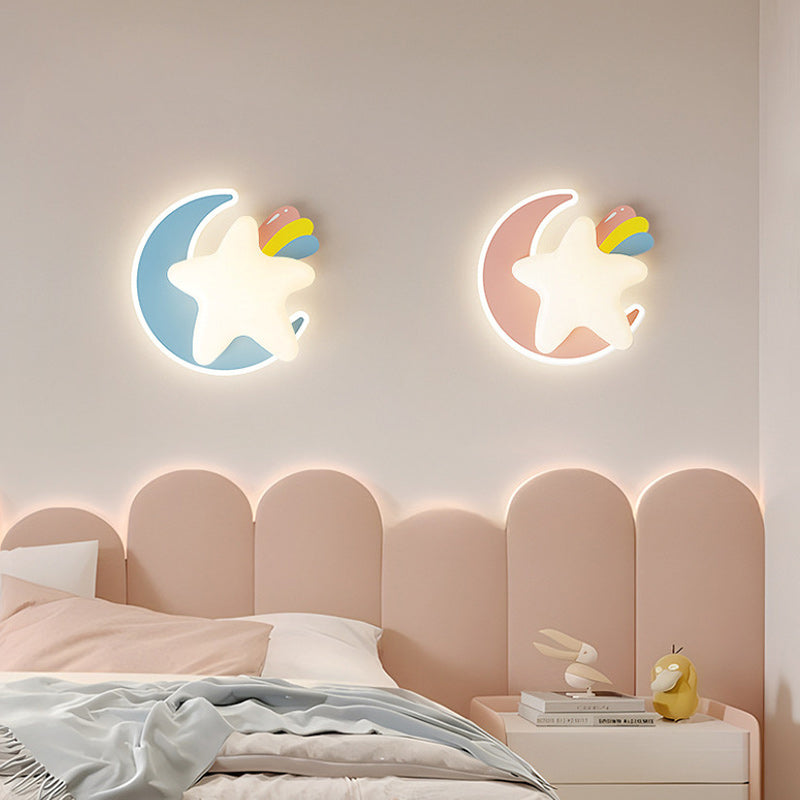 Star Moon PE Iron Wall Lamp