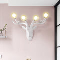 Resin Deer Antlers Glass 4-Light Wall Lamp