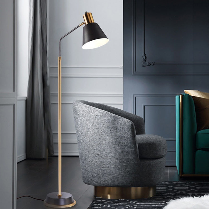 Contemporary Scandinavian Hardware Shade Floor Lamp