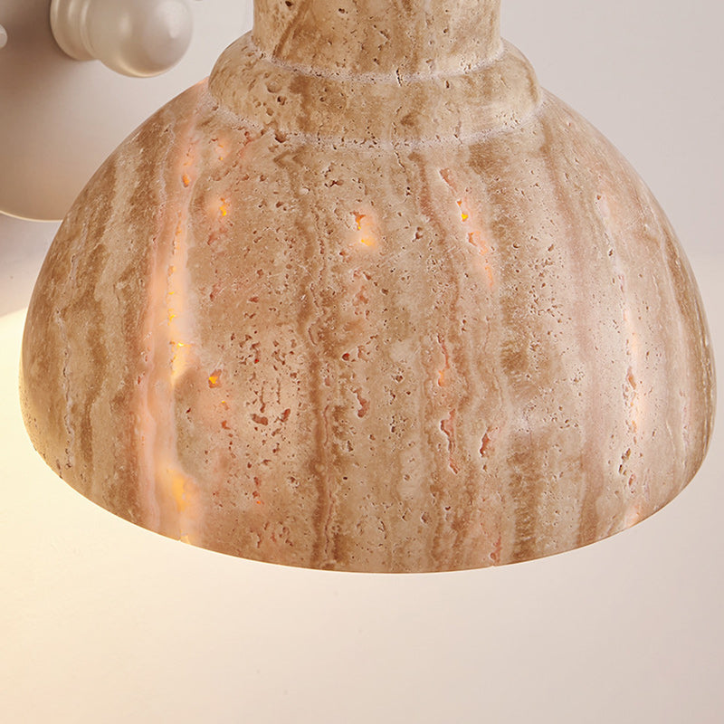 Beige Travertine Semicircle Hardware Wall Lamp
