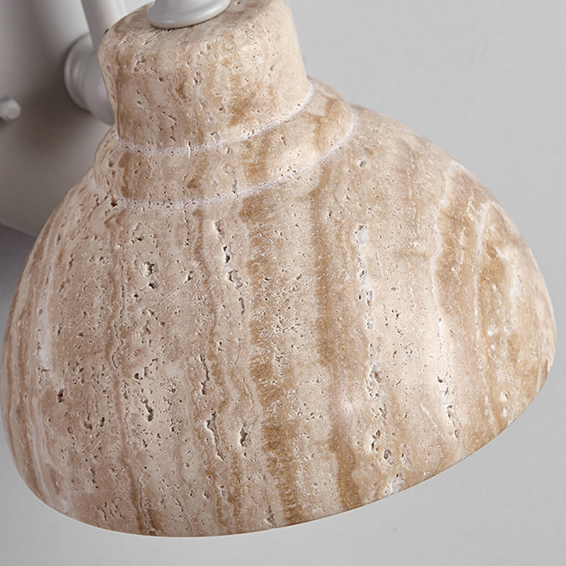 Beige Travertine Semicircle Hardware Wall Lamp