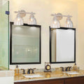 Distressed Carved Iron Glass 2-Light Wall Lamp