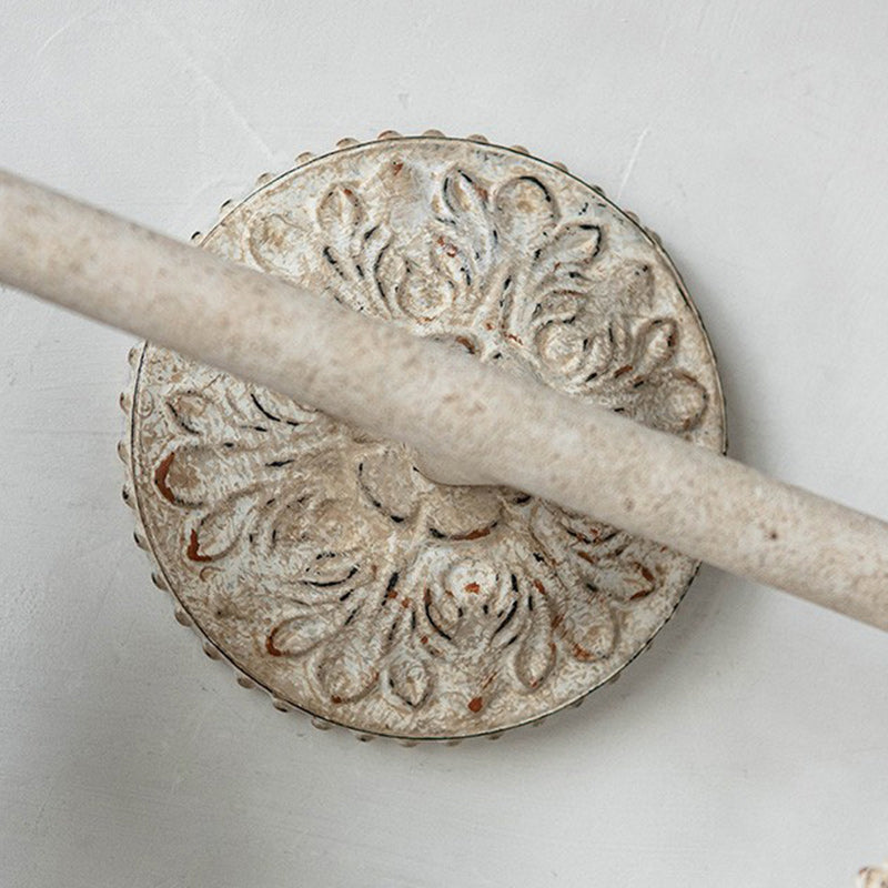 Distressed Carved Iron Glass 2-Light Wall Lamp