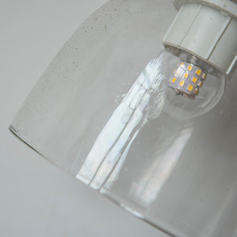 Distressed Carved Iron Glass 2-Light Wall Lamp