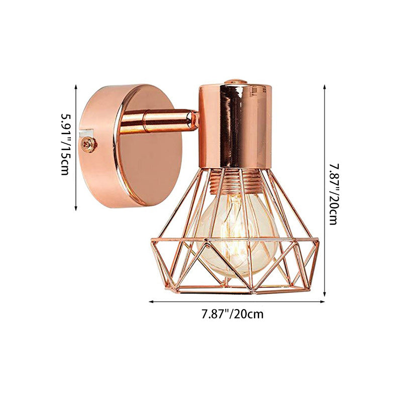 Hollow Iron Geometric Polygon Wall Lamp