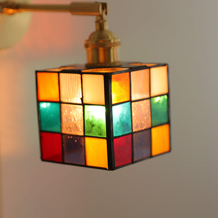 Stained Glass Rubik's Cube Wall Lamp