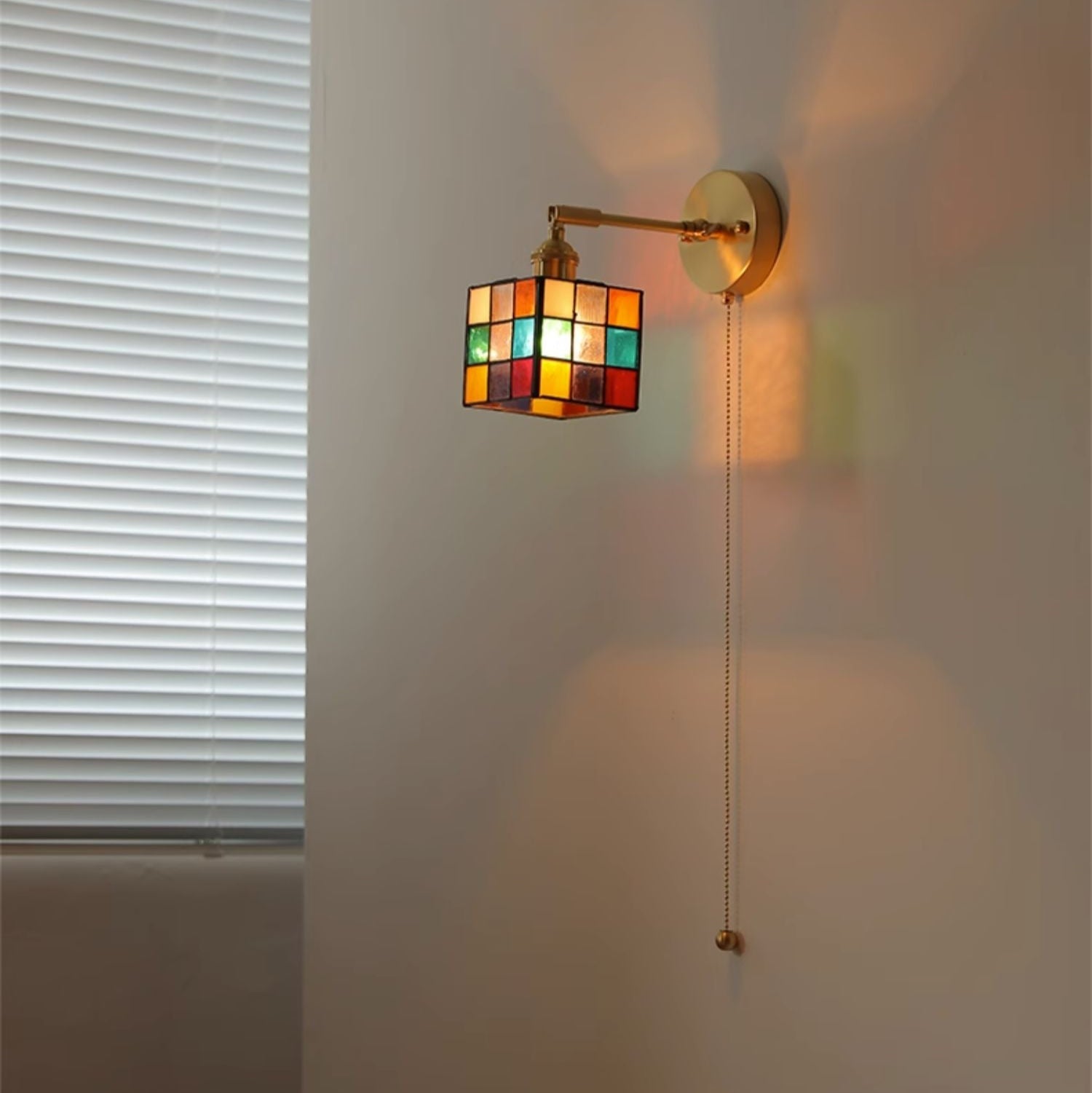 Stained Glass Rubik's Cube Wall Lamp