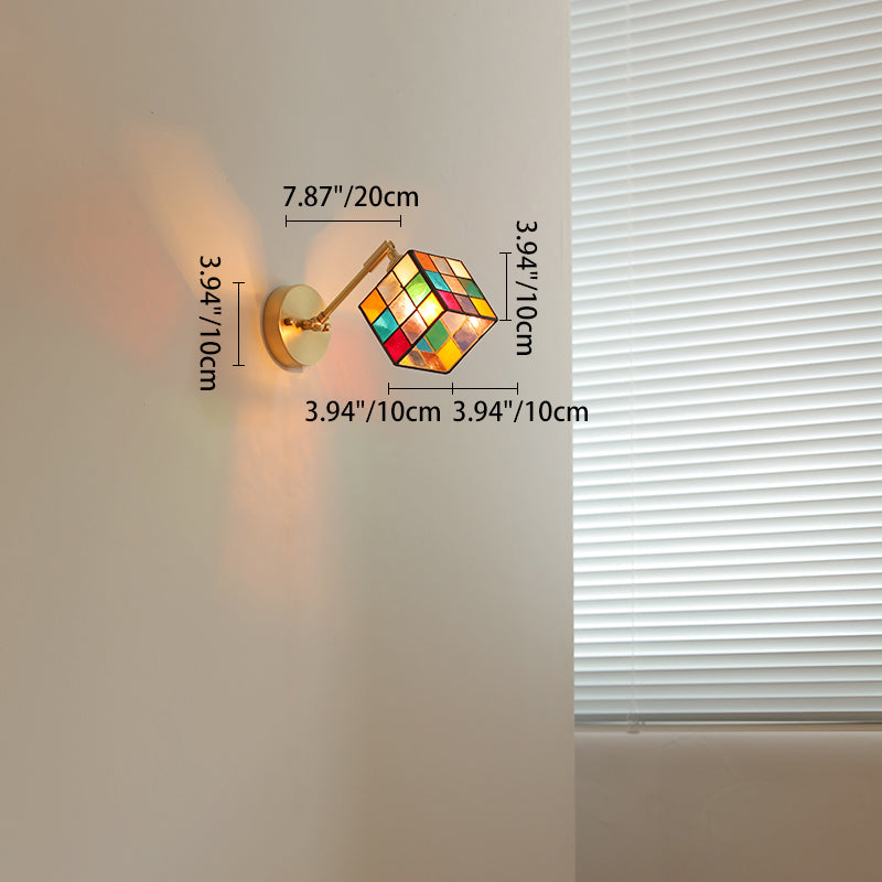 Stained Glass Rubik's Cube Wall Lamp