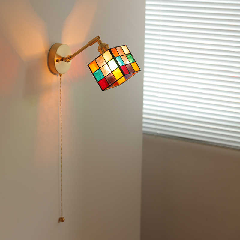 Stained Glass Rubik's Cube Wall Lamp