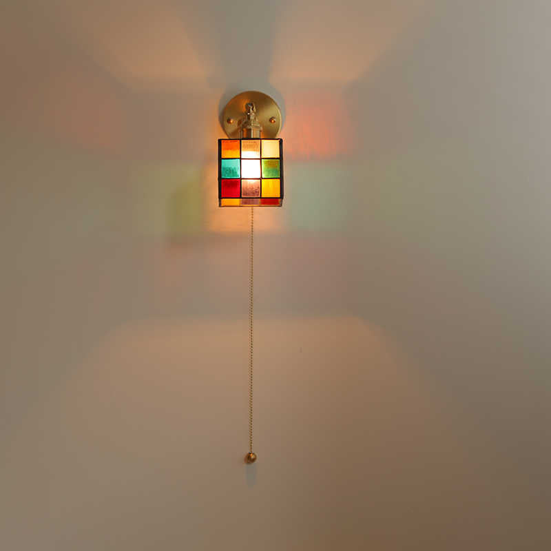 Stained Glass Rubik's Cube Wall Lamp