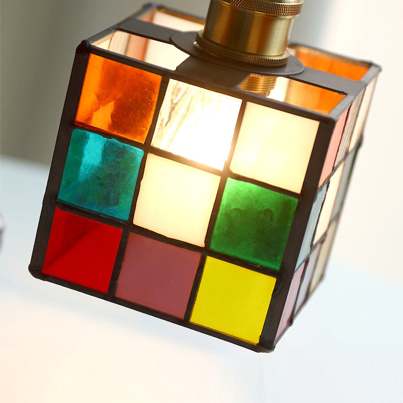 Stained Glass Rubik's Cube Wall Lamp