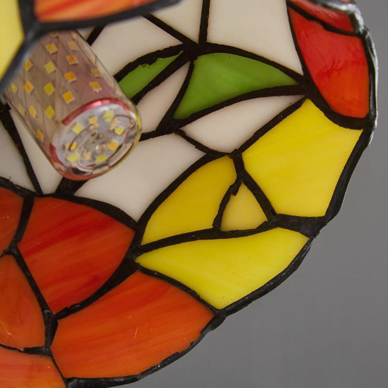 Floral Pattern Stained Glass Wall Lamp