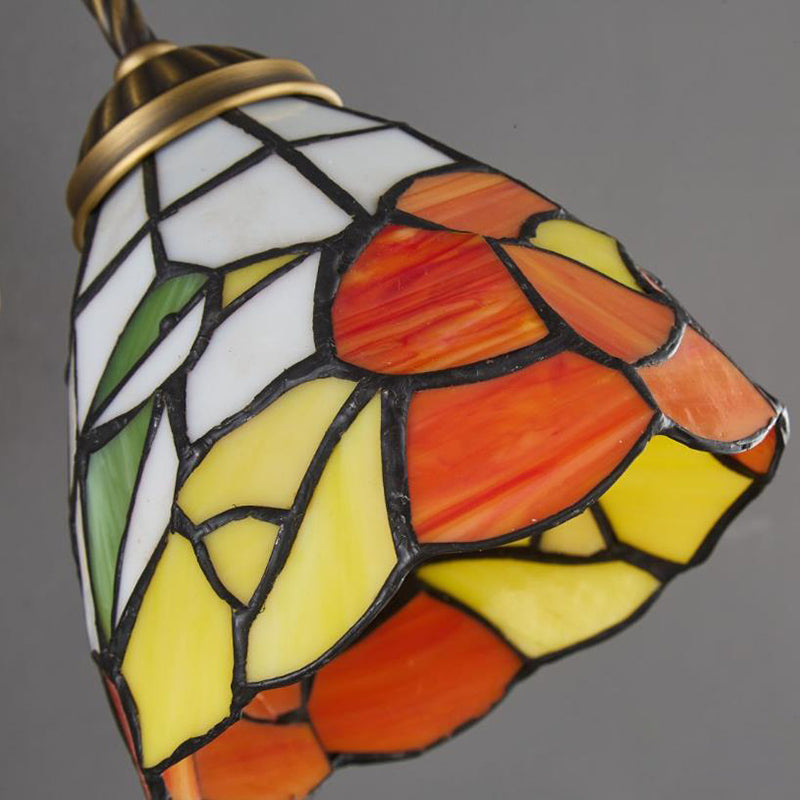 Floral Pattern Stained Glass Wall Lamp
