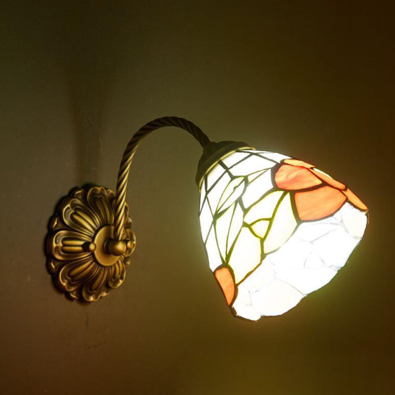 Floral Pattern Stained Glass Wall Lamp