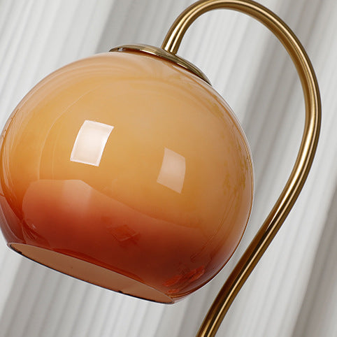 Glass Ball Solid Wood Table Lamp