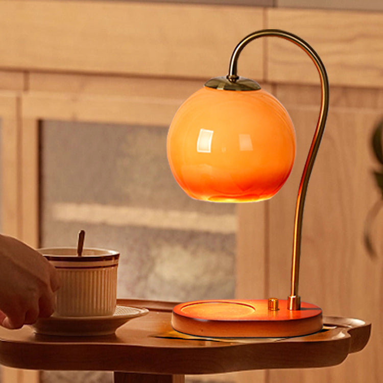 Glass Ball Solid Wood Table Lamp