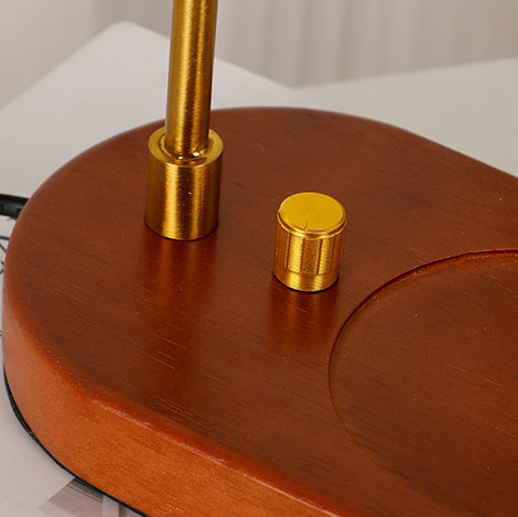 Glass Ball Solid Wood Table Lamp