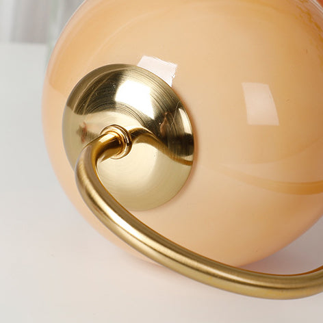 Glass Ball Solid Wood Table Lamp