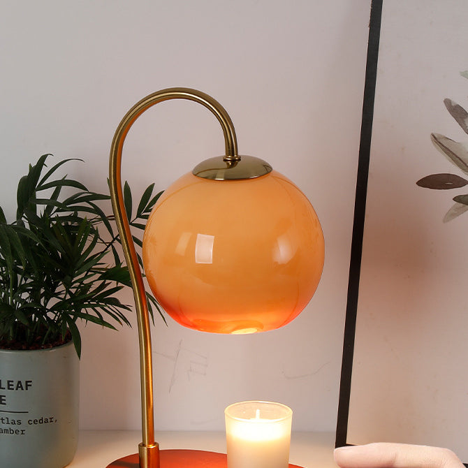 Glass Ball Solid Wood Table Lamp
