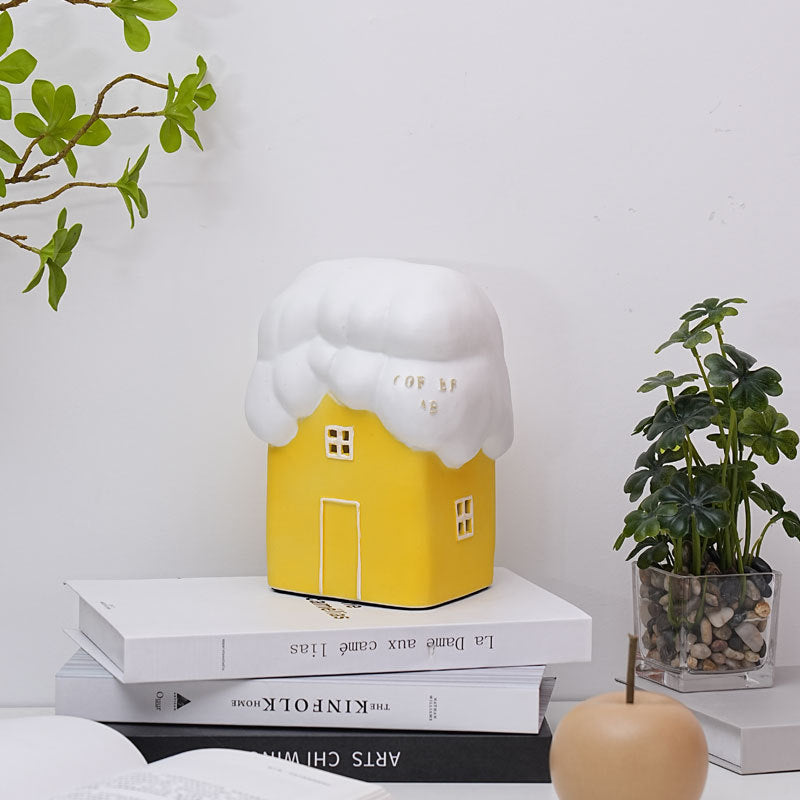 Ceramic Cute Snow House Table Lamp