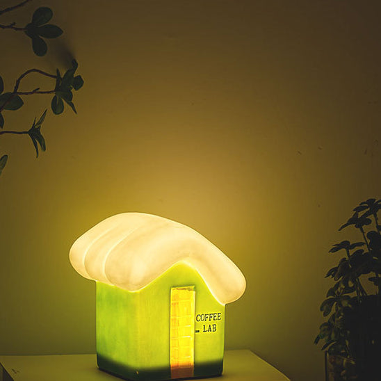 Ceramic Cute Snow House Table Lamp
