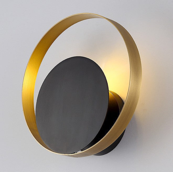 Full Copper Geometric Circle Wall Lamp