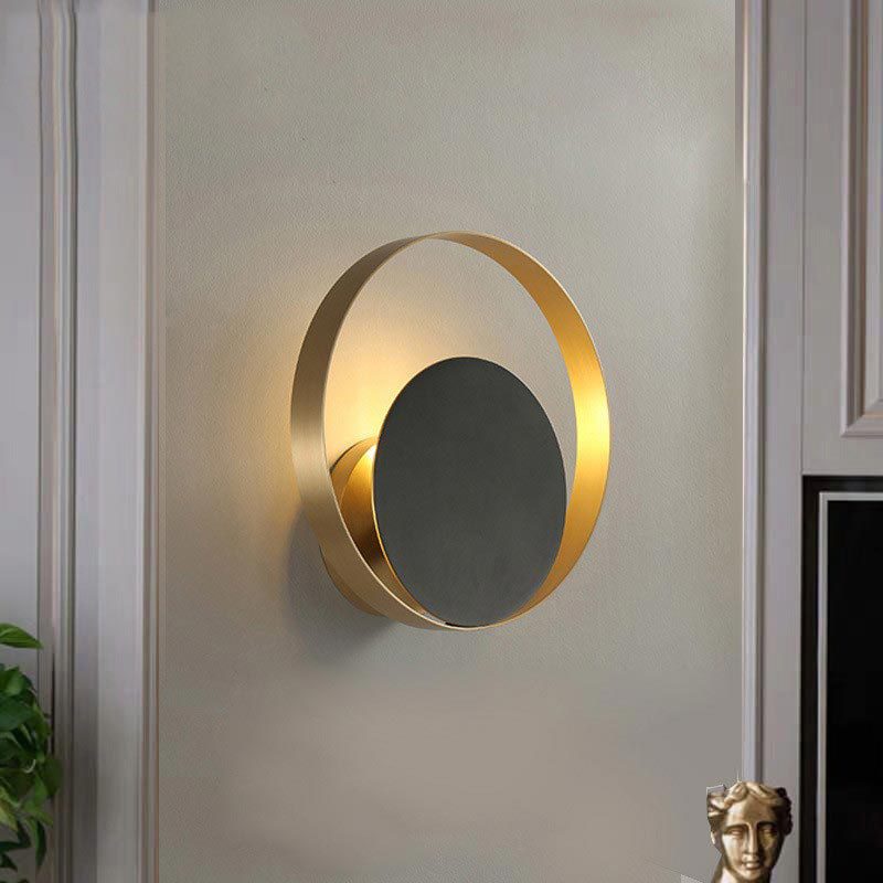 Full Copper Geometric Circle Wall Lamp