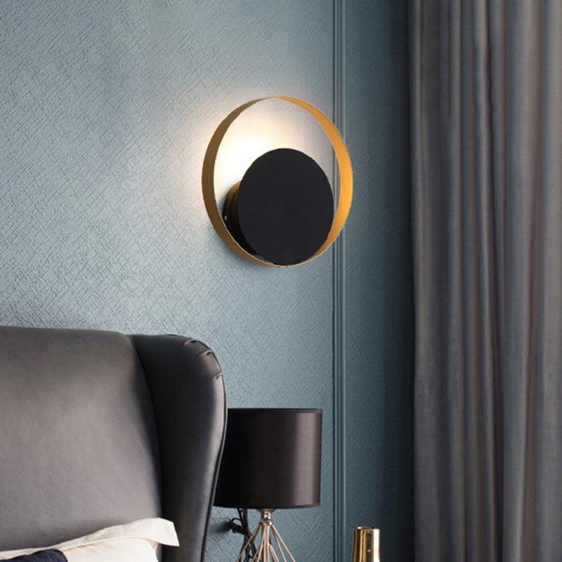 Full Copper Geometric Circle Wall Lamp