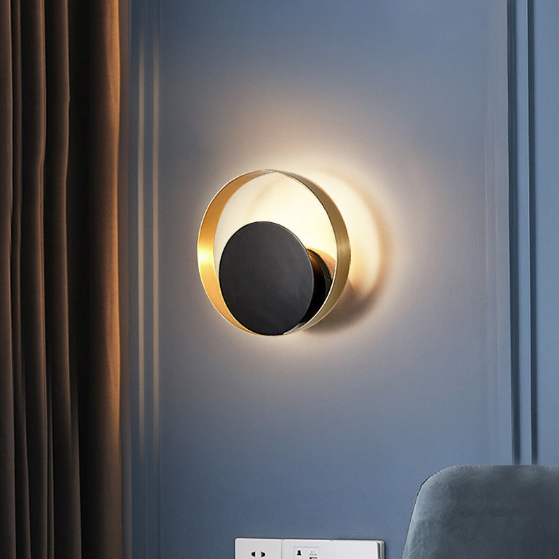 Full Copper Geometric Circle Wall Lamp
