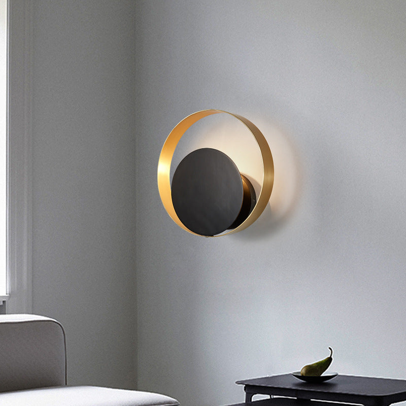 Full Copper Geometric Circle Wall Lamp