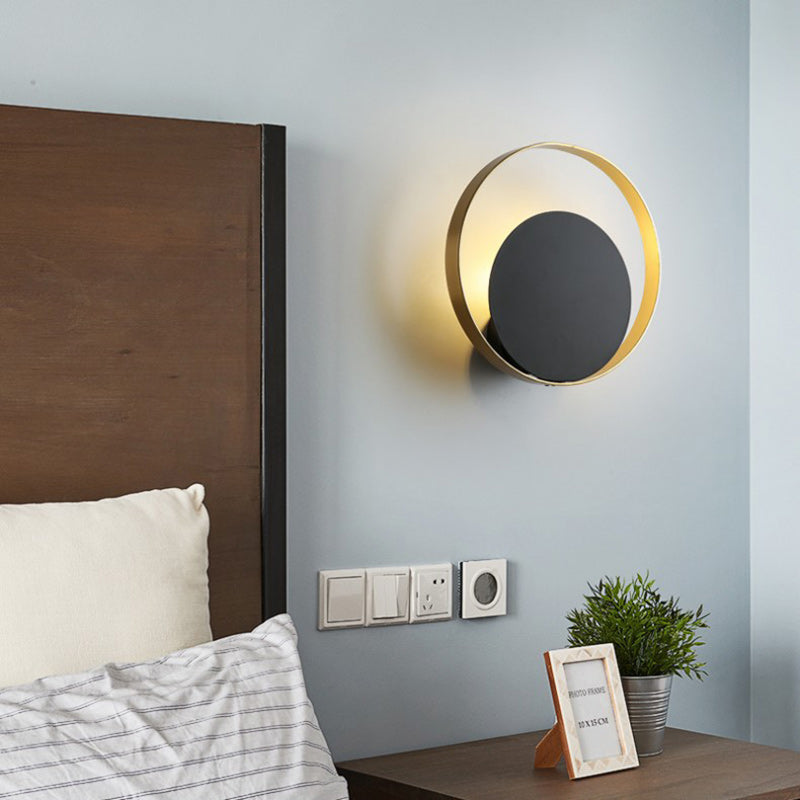 Full Copper Geometric Circle Wall Lamp