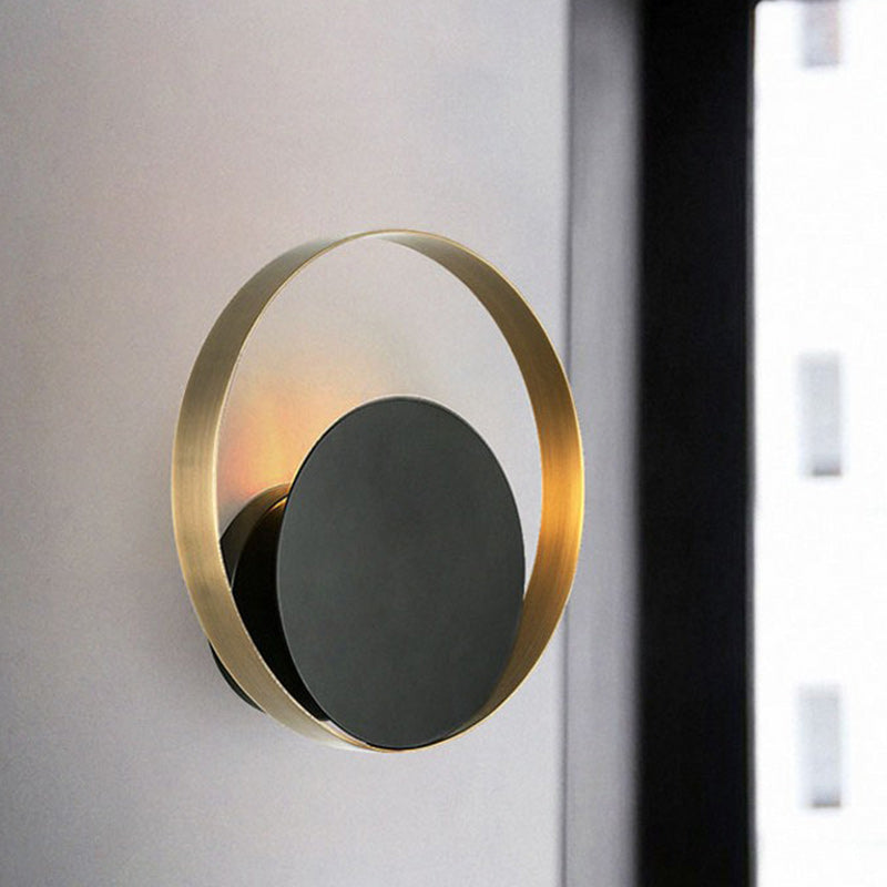 Full Copper Geometric Circle Wall Lamp