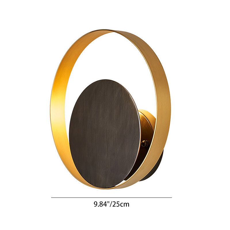 Full Copper Geometric Circle Wall Lamp