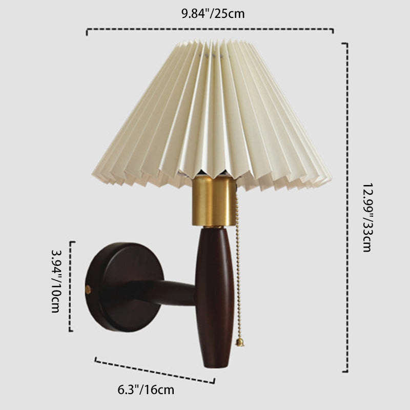 PVC Pleated Tapered Solid Wall Lamp