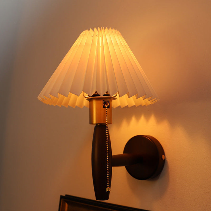 PVC Pleated Tapered Solid Wall Lamp
