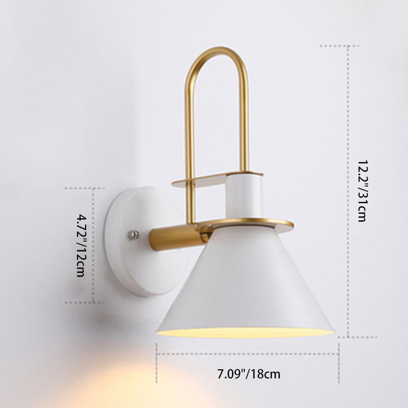 Geometric Conical Iron Living Wall Lamp