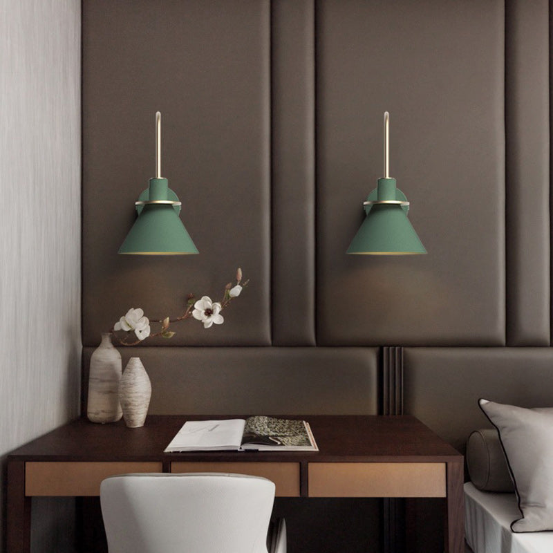 Geometric Conical Iron Living Wall Lamp