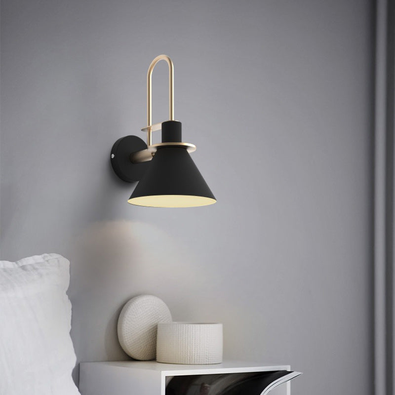 Geometric Conical Iron Living Wall Lamp