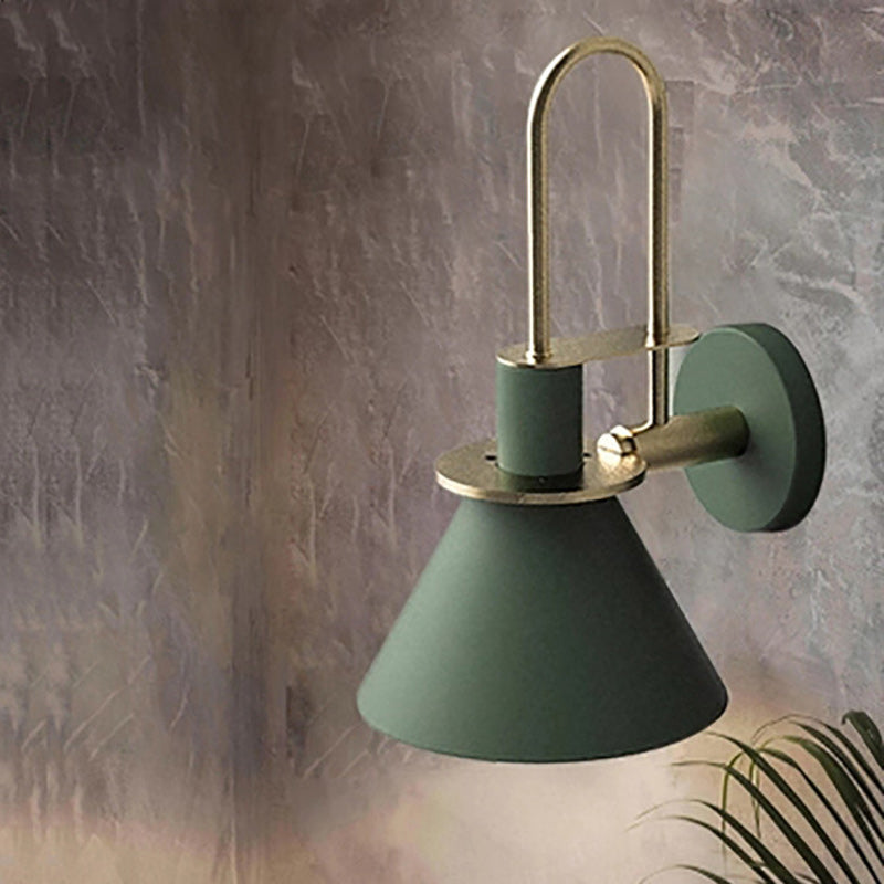 Geometric Conical Iron Living Wall Lamp