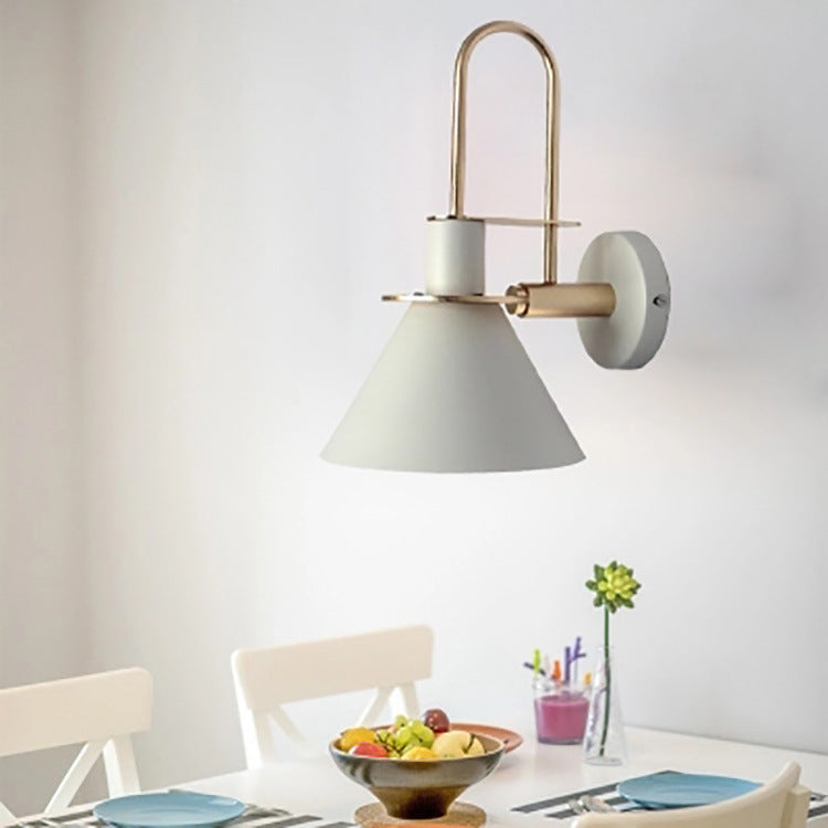 Geometric Conical Iron Living Wall Lamp